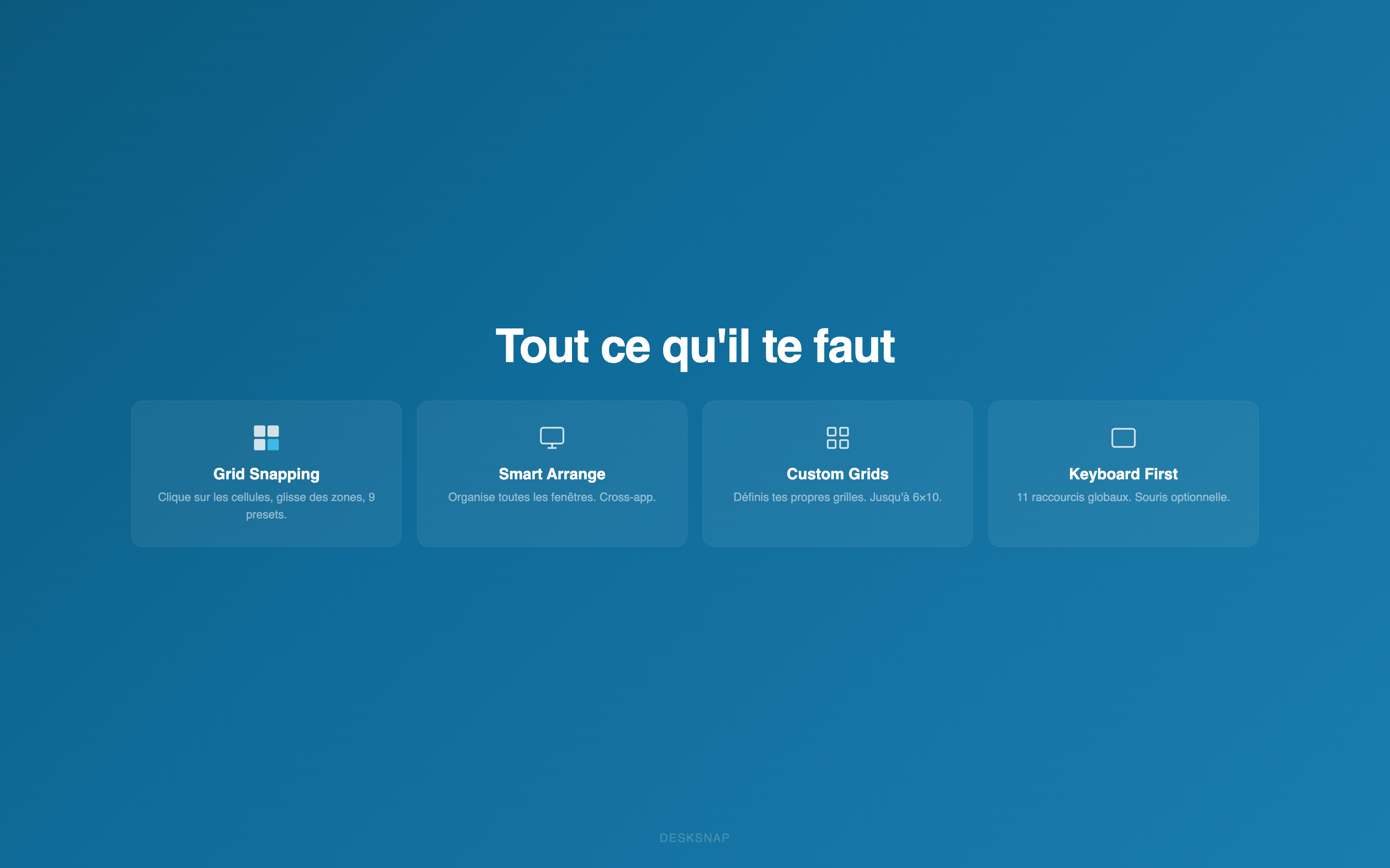 Tout ce dont vous avez besoin : alignement en grille, arrangement intelligent, grilles personnalisées, clavier en priorité